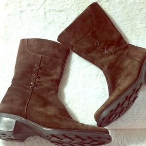 Aquatalia weatherproof Brown Suede Leather Boots 8